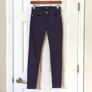 Hudson Krista Classic Mid Rise Ankle Length Super Skinny Jeans Dark Purple 26